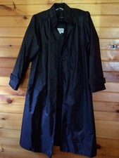 Windsor Bay Women's Black Lined Trench Long Raincoat Coat Size 8a