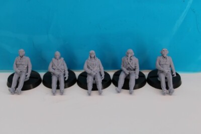 Figurines 3D Pilotes Assis Peddinghaus - Échelle 1:72, Pour Maquettes D'Avion (Lot De 3)