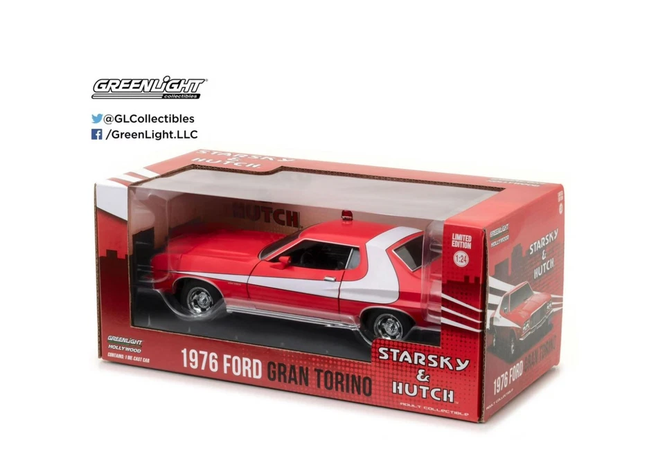 1976 FORD GRAN TORINO Starsky e Hutch Greenlight #84042 Die Cast 1/24 - Immagine 3 di 4