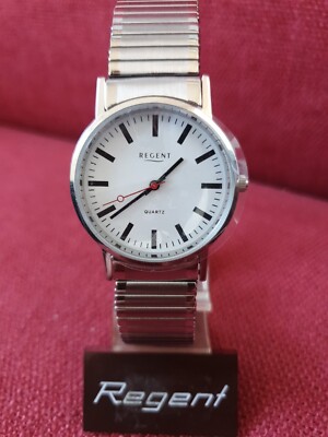 Herrenuhr Regent Quarz* Mineralglas 5 Bar Edelstahl