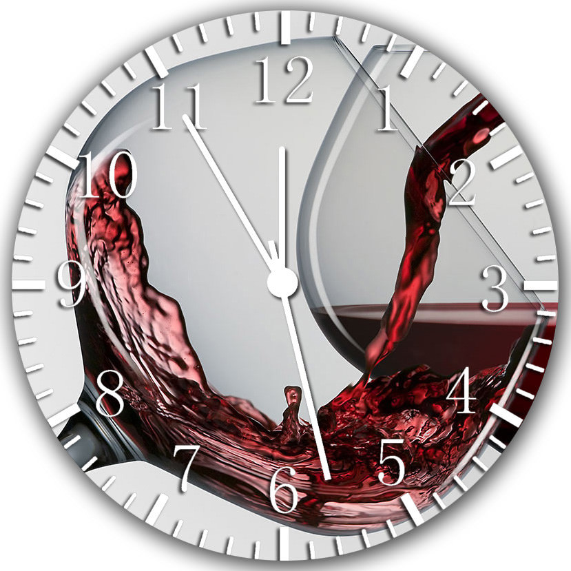 Red Wine Frameless Borderless Wall Clock Nice For Gifts or Decor W341