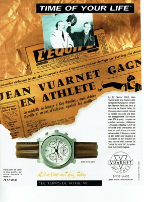 Werbung Advertising 120 1992 die Uhr Jean Vuarnet Modell Chrono Legend
