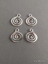 Swirl Charm Finding DuroPlate 19x17mm. (4 Pieces) Made in USA.
