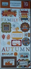 Echo Park Chipboard Phrases ~Fall Fever Large 6"X 13"~Autumn~ Hayride~Family