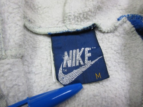 Vintage Nike Hoodie (M) Youth 1980's Blue Tag 1/4 Zip Embroidered Blue & Gray - Picture 6 of 11