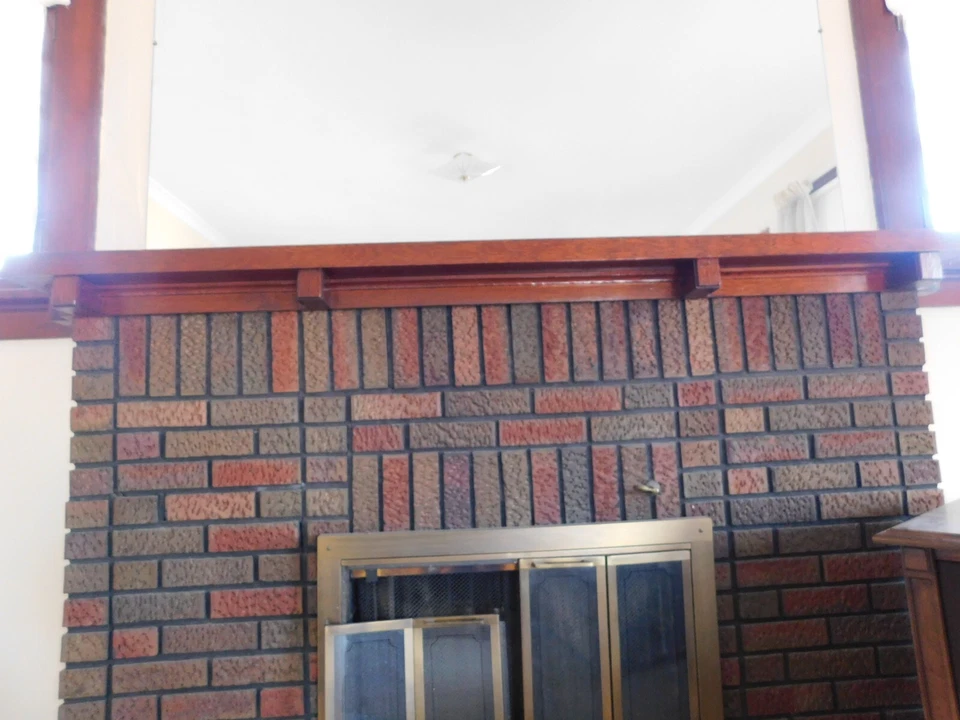 Antigua chimenea repisa envolvente estilo artesano/misión abeto años 1900 ornamentada Foto 2 de 4