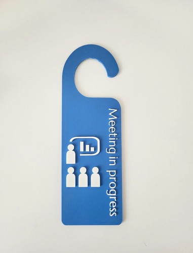 Meeting in Progress Door Hanger - Do Not Disturb Sign, Door Handle Sign, Office - Picture 3 of 6