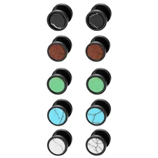 2pcs Mens Women Stainless Steel Turquoise Black Round Barbell Ear Studs Earrings