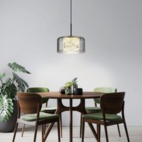 Pendellampe Esstischleuchte HäNgelampe Wohnzimmerlampe Rauchglas Led H 150 Cm