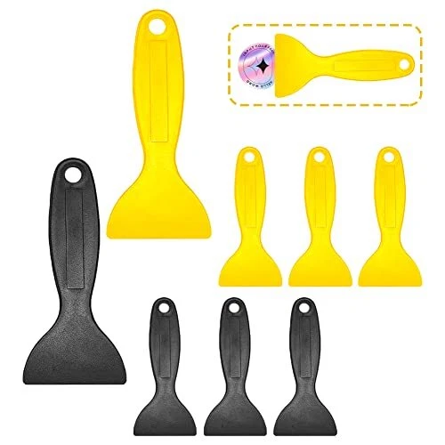 8pcs Plastic Putty Knife Flexible Plastic Paint Scraper Resin