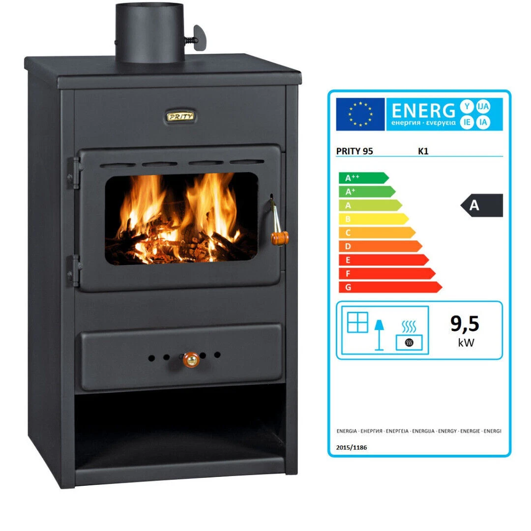 Wood Burning Stove Fireplace Log Burner 9.5 kw Solid Fuel - Prity K1 | eBay