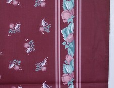 Vtg Daisy Kingdom Fabric Double Border Print Roses Floral Cotton Woven 72x45