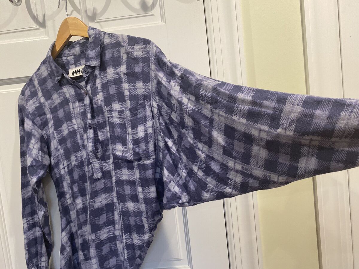 Maison Martin Margiela MM6 Asymmetrical Flannel Plaid Shirt Maison Martin Margiela MM6 Asymmetrical Flannel Plaid Shirt