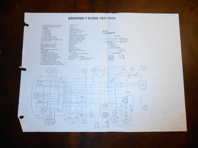 BMW OEM R60/7 R100S R100 S Dealer Wiring Diagram 1977 | eBay