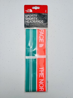 The North Face Sport Shorty Headbands pack of 2 Orange and Teal 