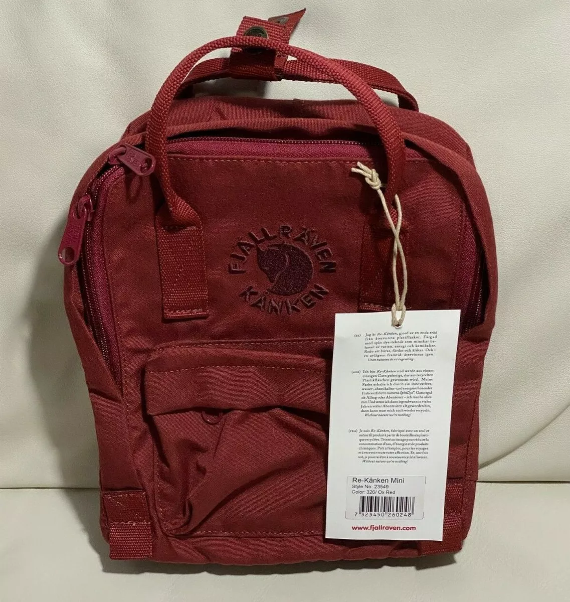 Fjallraven backpack Kanken Mini red color