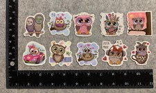 Lot of 10 Assorted Owl Stickers