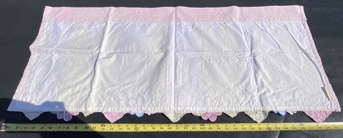 Pottery Barn Kids Pink Heart Quilted Valance Lined Cotton Floral 18x44” VGUC - Picture 3 of 5