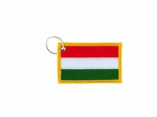 Keychain keyring embroidered embroidery patch double sided flag hungary