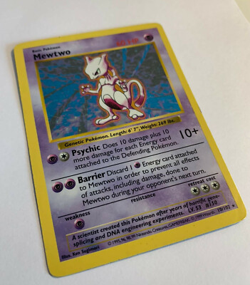 Carte Pokémon Mewtwo 10/102 Shadowless Holo Rare Set de base US