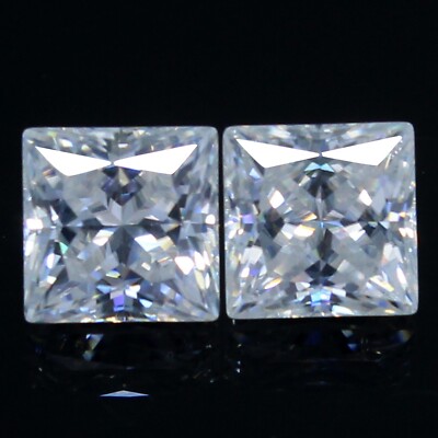 Natural 5.00 MM Princess Pair D Color VVS1 Excellent Cut White 1.40 Ct Diamond