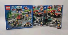 LEGO City Fire Rescue & Police Chase Building Toy 295Pcs Lot of 3