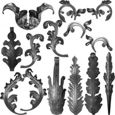 STAL Zaundekoration Zierelement Metallblumen Metallblätter Blätter 103-124