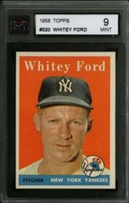 1958 TOPPS #320 WHITEY FORD KSA 9 PERFECT COLOR WORLD SERIES CHAMPION NY YANKEES