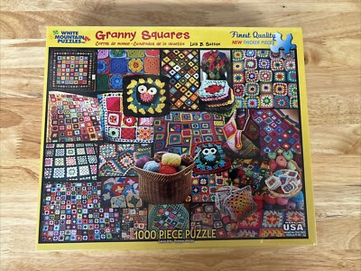 Discontinued 2015 Granny Squares White Mountain Puzzle 1000 Piece 10555 New!