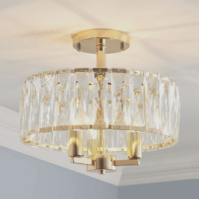 Saint Mossi K9 Crystal Semi Flush Mount Deckenleuchte 3-flammig