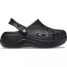 New Crocs Baya Womens Size 11 Slip On Platform Shoes Platform Clogs Black