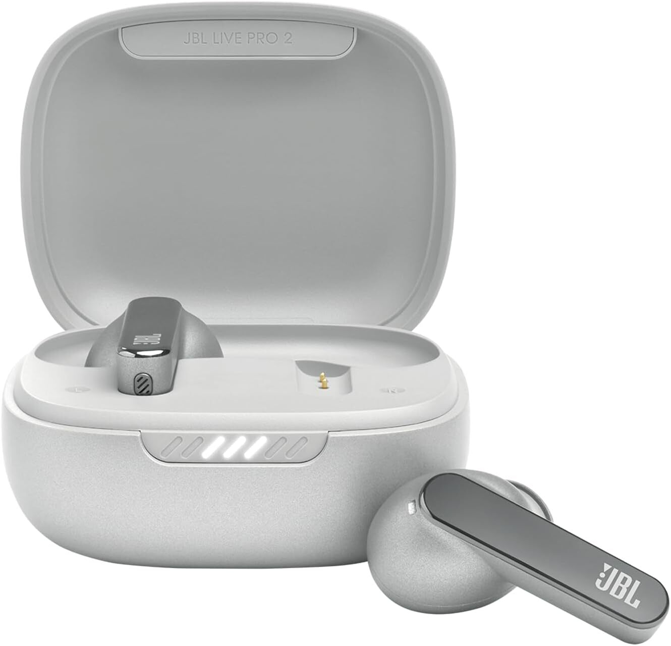 JBL Live Pro 2 TWS Noise Cancelling Bluetooth Earbuds in Silver