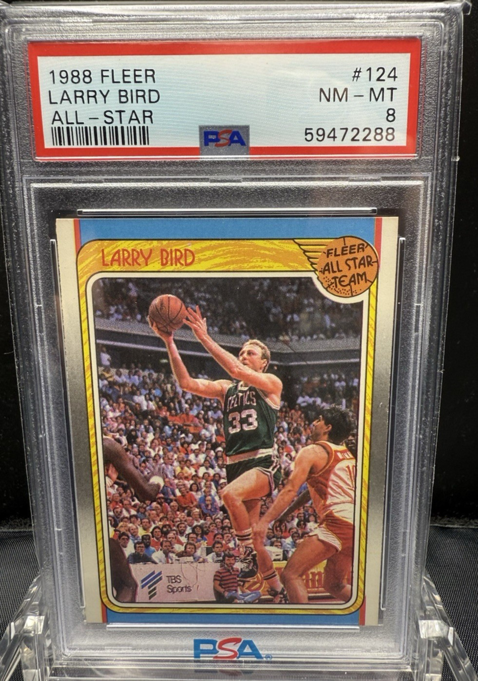1988  FLEER  LARRY BIRD ALL-STAR   #124  PSA  8