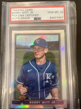 Bobby Witt Jr signed 2021 Bowman Chrome 1991 Bowman #91B-BW PSA 10