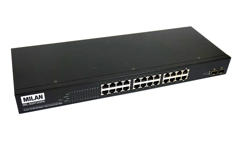 NUEVO MILAN TRANSITION NETWORKS MIL-S24T2GPA ETHERNET SWITCH MILS24T2GPA Foto 2 de 4