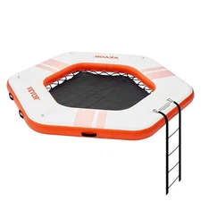 Inflatable Floating Dock ø8.5FT Inflatable Dock Platform w/ø5FT Trampoline Pool