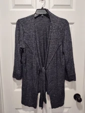 H by Halston Women's Size MEDIUM Soft Tie Front Knit Stretchy Cardigan