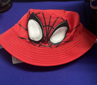 Disney Parks Marvel Spiderman Reversible Bucket Hat Adult New 2024