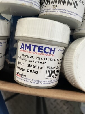 AMTECH Solder Spheres Sn63/Pb37 .635mm 