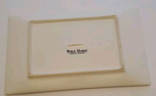 WORLD MARKET WHITE RECTANGLE PLATTER sushi tray Plate 10.5" LONG X 6" WIDE - Picture 2 of 2