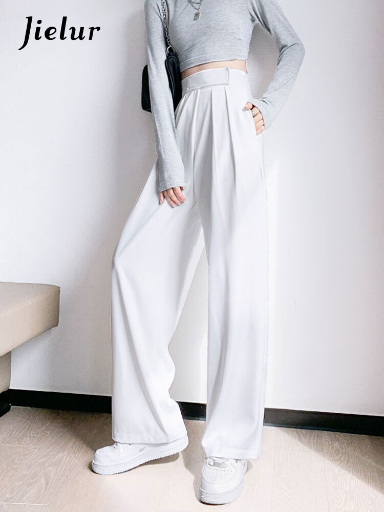 Wide Leg Women Classic Suit Pants Casual Pants Trousers Female High Wasit Pants - Picture 16 of 17