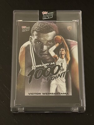 Victor Wembanyama 2023-24 Topps Now 1000th Point #VW-1 RC /99 Black Parallel