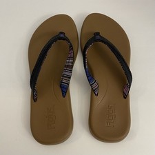 Flojos Women's Flip Flops Sandals Brown/Black, Size 9