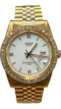 Sekonda Quartz Wristwatch Gold Tone Date 3ATM Water Resistant FOR PARTS