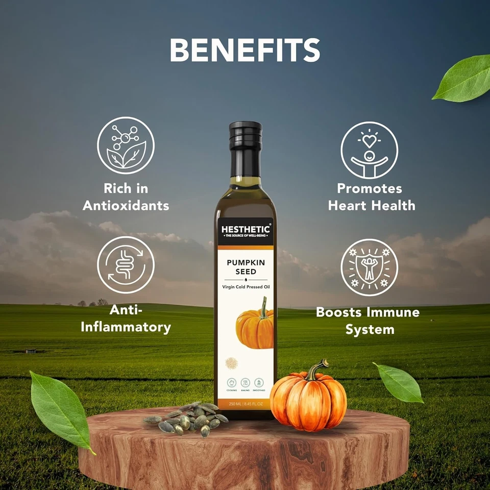 Hesthetic Pumpkin Seed Virgin Cold Pressed Oil 250ml - Image 3 of 4