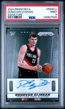 PSA 9 - DONOVAN CLINGAN Auto - 2024 Prizm Deca Signature Rookie - TRAIL BLAZERS