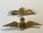 WW2? Gold Toned & Enamel RAF Sweetheart Brooches 7g.