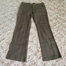 American Eagle Womens 0 Dress Pants Low Rise Flare Brown Pinstripe Y2K