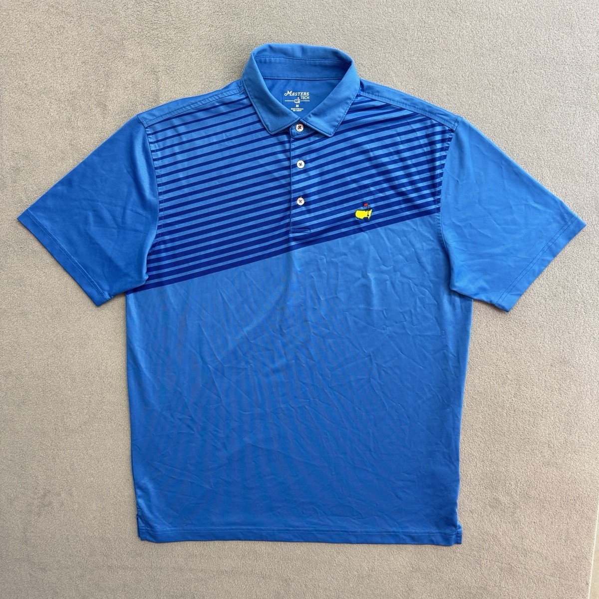 Masters Tech Polo Shirt Medium Men's Short Sleeve Golf Stretch