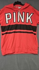PINK by Victoria Secret 1/4 Zip Hoodie Womens Sz Large Red